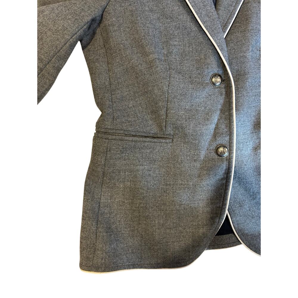 VINEYARD VINES Women's Wool Schoolboy Blazer Size 2 Gray Grey Preppy Twee - Picture 4 of 11